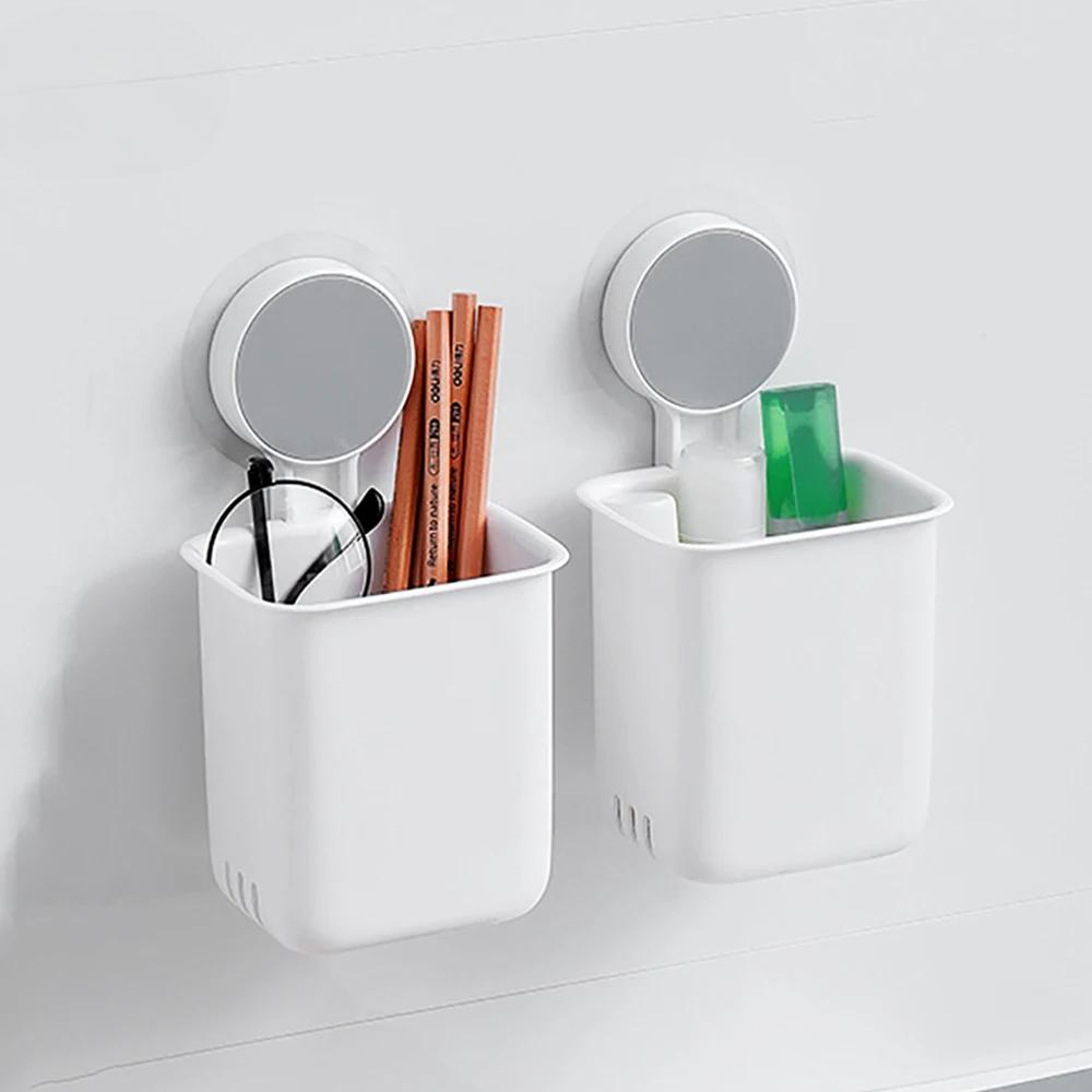 Portable Toothbrush Wall Mounted Holder Toothpaste Mouth Cup Waterproof Holder Drill-Free Bathroom Storage Shelf Rack Organizer
