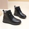 Thickened Cow Leather Mom Cotton Shoes Soft Bottom Anti-Slip Middle-Aged And Elderly Mom Boots Factory Direct Wholesale