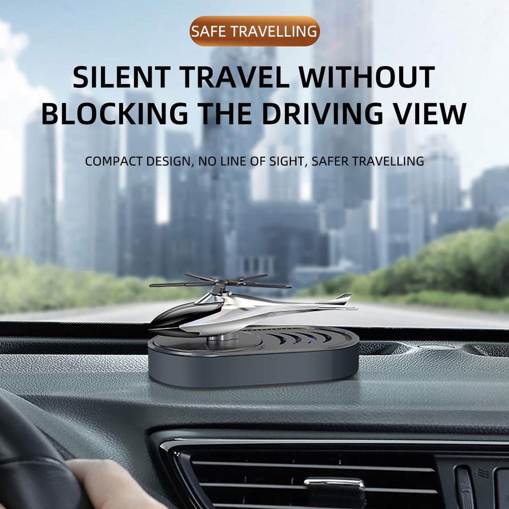 Solar Car Air Freshener Helicopter Airplane Aroma Diffuser Cologne Ocean Blue Wind Chime Fragrance Auto Interior Decoration