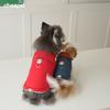 Pet Winter Cotton Hoodie Small Dogs With Contrast Collar Two-Leg Design Solid Printed Patterns S To 2XL