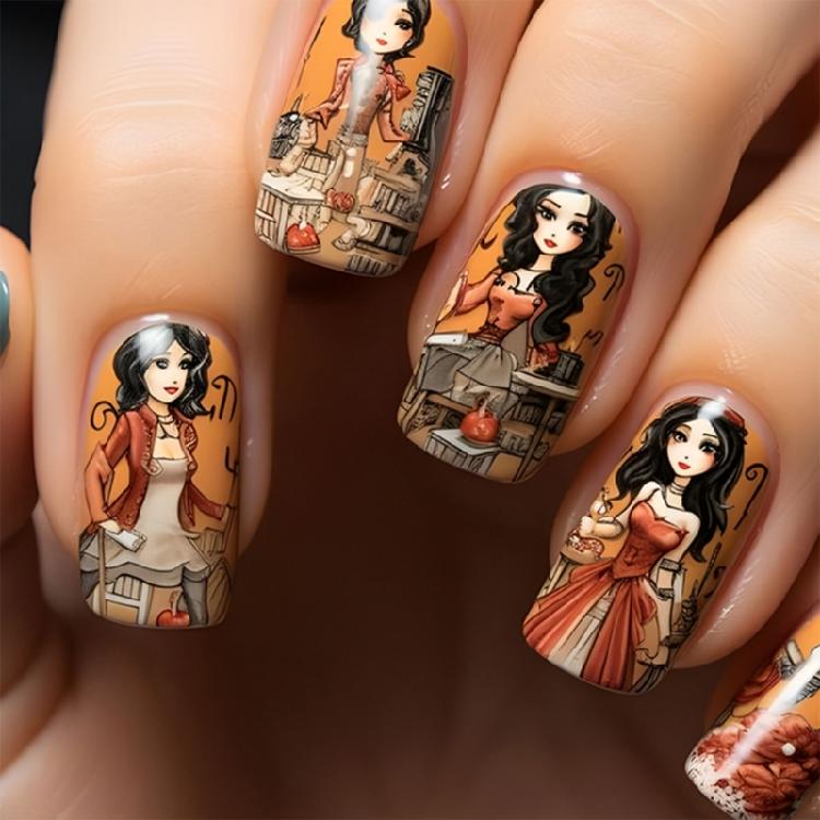 

Press on Nail Baroque Ballet Nail Artificial Nail with Beauty Designs Baroque Manicure Nail Accesories For Stylish Women 1