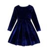 Children's Fashion Ruffled Long Sleeve  Sky Mesh Dress