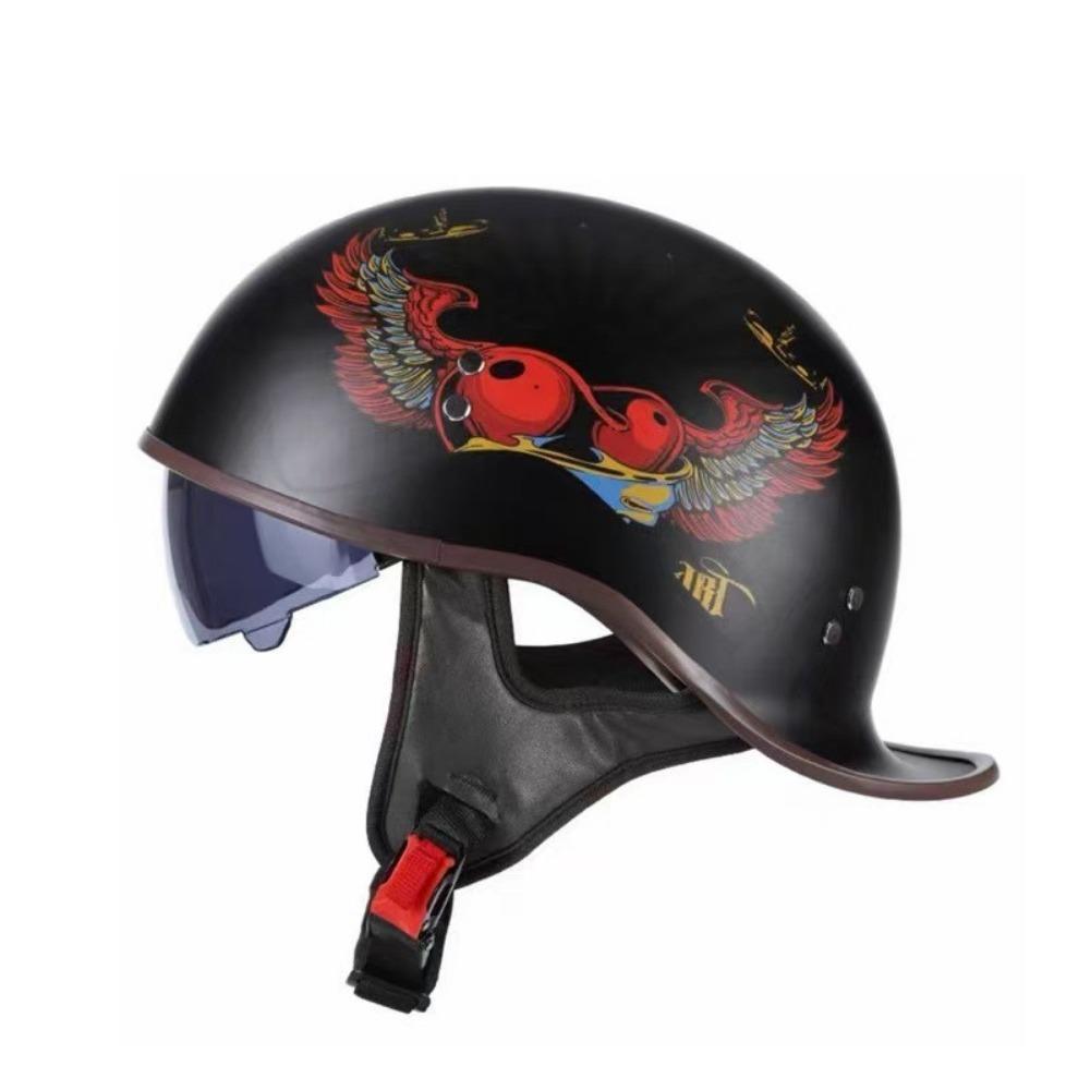 Motorcycle Retro Locomotive Half Helmet Four Seasons Universal Electric Motorcycle Unisex Riding Helmet
