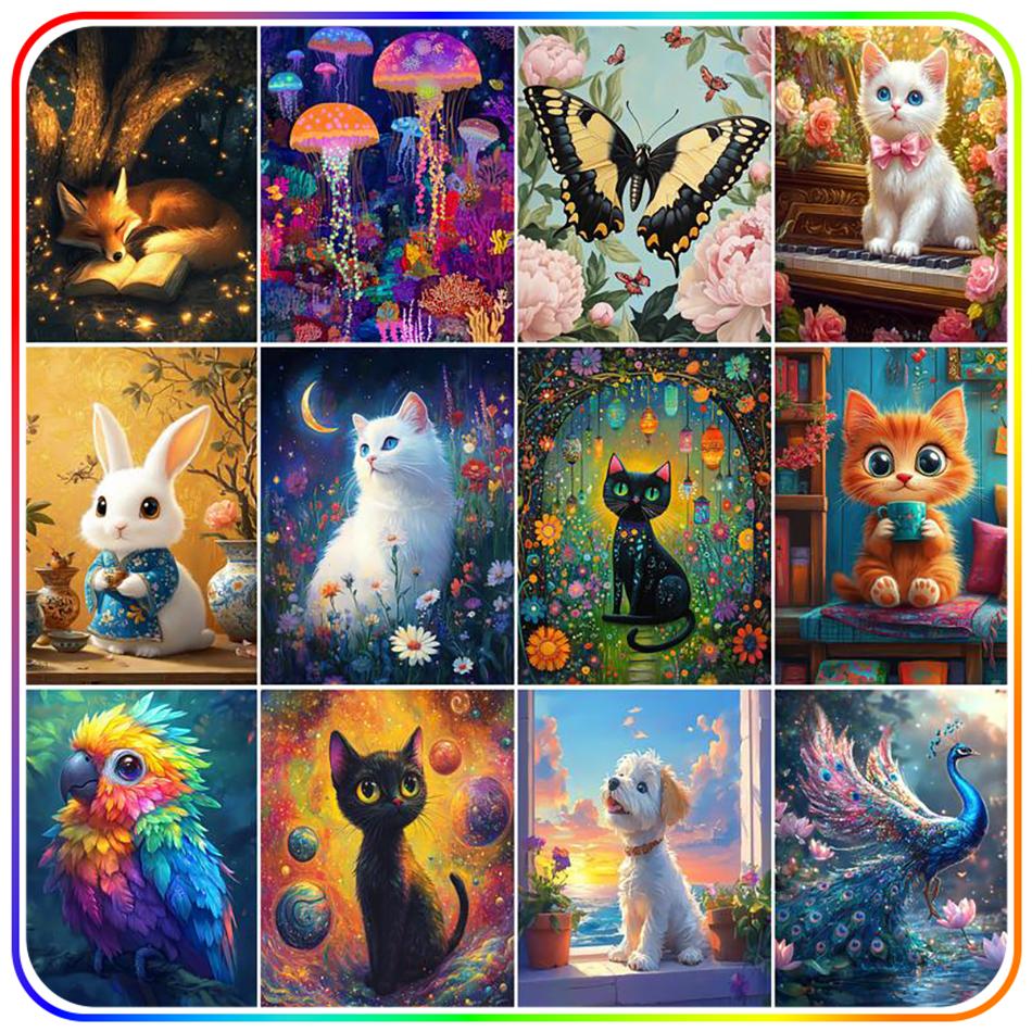 Diamond Painting Complete Kit Animal Diamond Embroidery Wall Decoration Craft Diy Kits Gift Handmade Crystal 5D Diamond