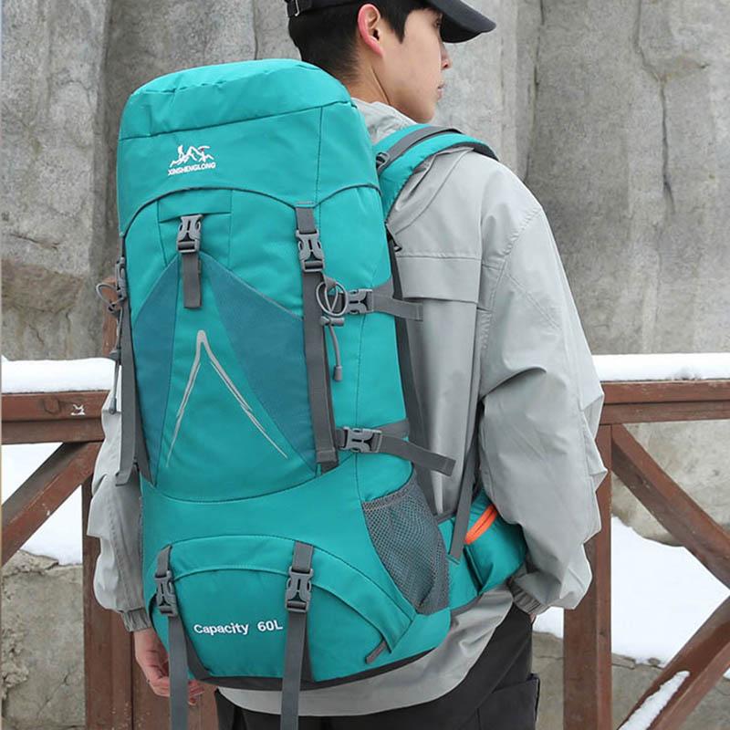 60L Camping Backpack Large Capacity Men Outdoor Sports Climbing Bag Waterproof Mountaineering Hiking Cycling Trekking Rucksack