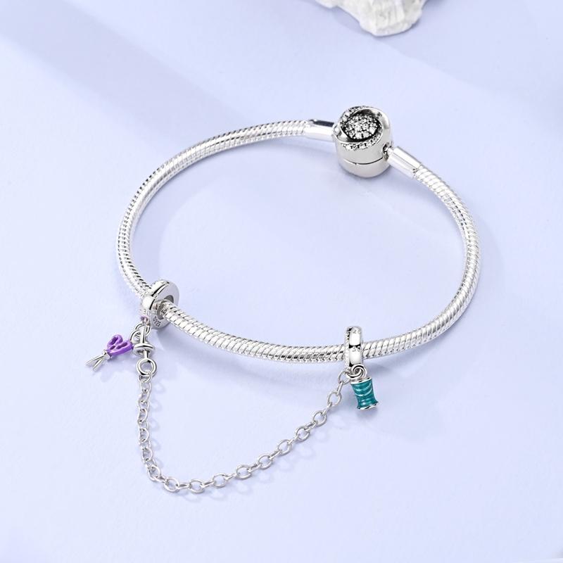 Past op Originele Armbanden Koperen Charms Kralen Diy Zirkonia Uil Hart Blauwe Olifant Beschermer Oog Verjaardag Sieraden Cadeaus