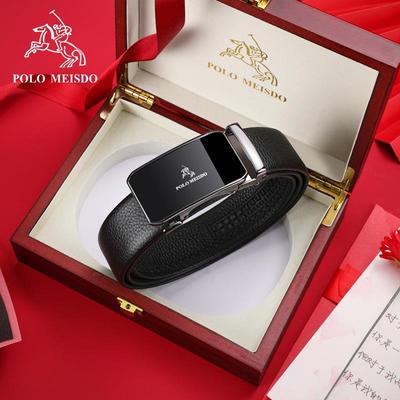 Paul Messder Men's Genuine Leather Automatic Buckle Belt - Premium Business Style Cowhide