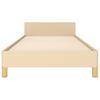 Bed Frame without Mattress Cream Color 100x200 cm Fabric