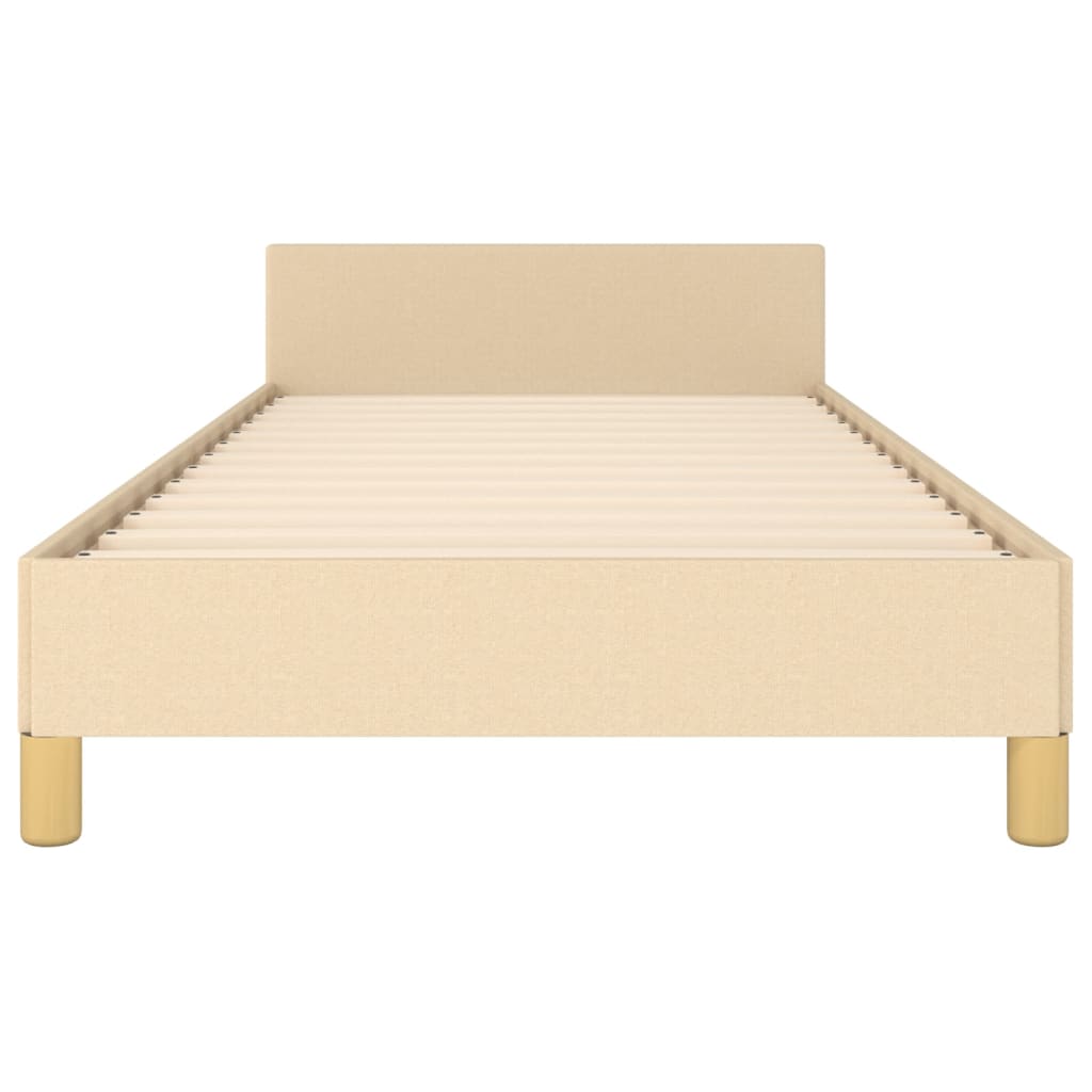 Bed Frame without Mattress Cream Color 100x200 cm Fabric