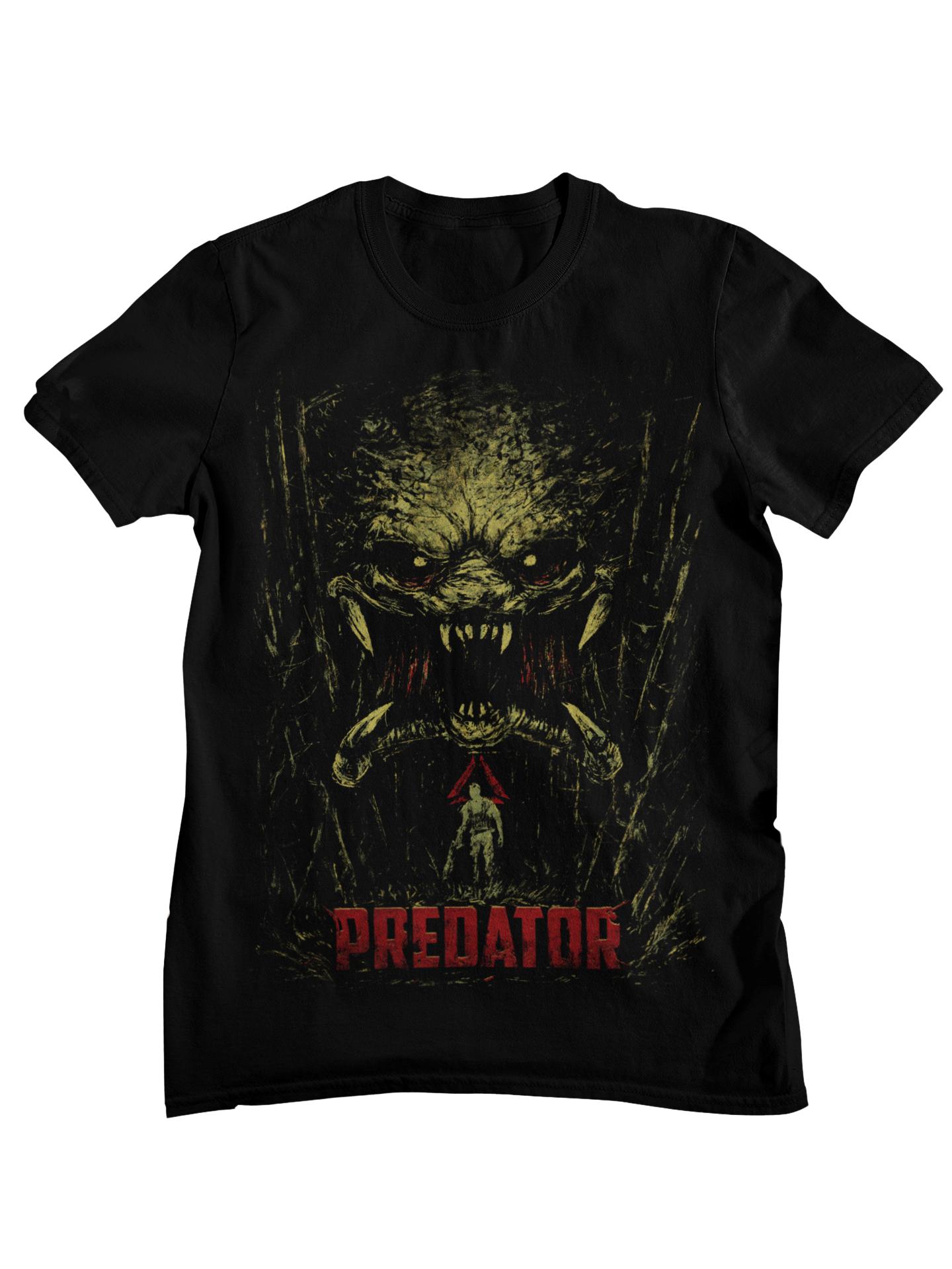

Predator Skull Hunter Horror Movie Graphic T Shirt Unisex Women Casual Cotton Retro SciFi Streetwear Tee S