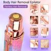 Electric Eyebrow Trimmer for Women 2 In1 Rechargeable Facial Hair Removal and Eyebrow Shaver Painless Face Razor Body Epilator
