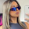 Steampunk randlose Sonnenbrille Damen Herren Einteilige Sportbrille Mode Y2k Spiegel Bunte Brillen