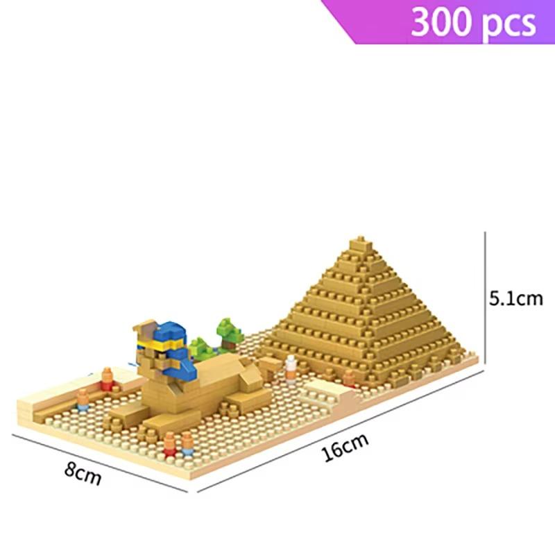 Mini Architecture Blocks Building Kits Pyramids Leaning Tower of Pisa Eiffel Tower Big Ben Rome Colosseum Expert Micro Bricks Se