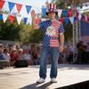 Independence Day Costume Unisex Uncle Sam Hawaiian Jumpsuit For Stage Performances