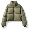 Parka scurtă de iarnă caldă pentru femei, jachetă pufă din piele artificială, cu fermoar, cu mânecă lungă