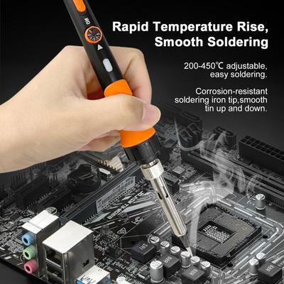 Soldering Iron Kit, 60W Intelligent Soldering Welding Pen with Ceramic Heater, 12in1 Solder Kit