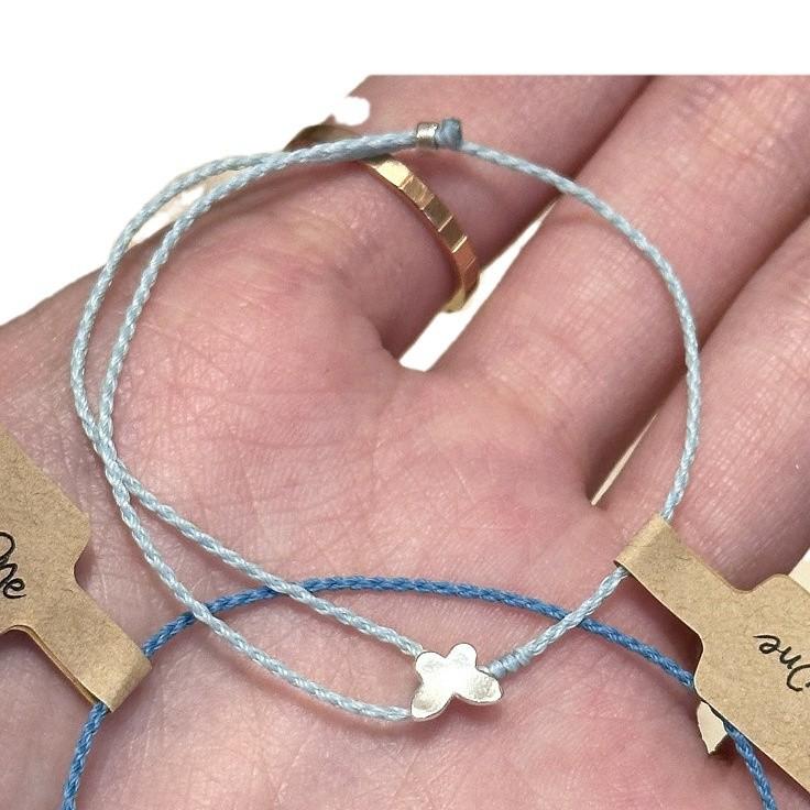 Mint Butterfly Wax Thread Versatile Luxury Braided Bracelet Women's Fashionable White Design Hot Sale