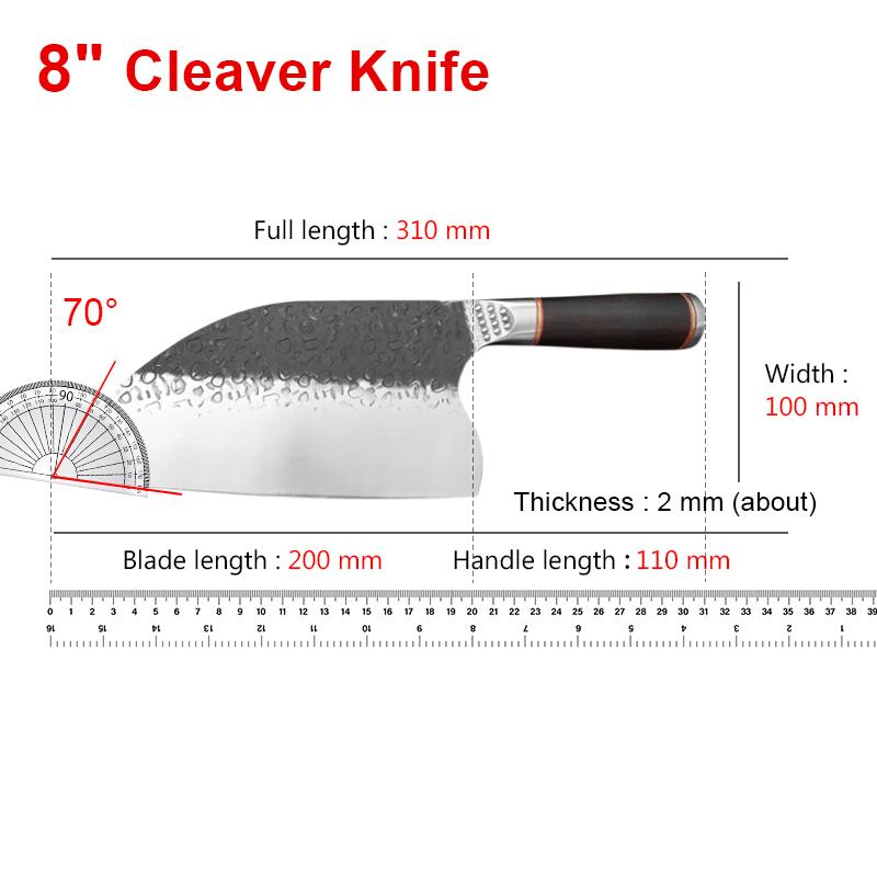Butcher Slaughter Knife Chef Cleaver Meat Chop Vegetables Kitchen Knives Hand Forged Blade Wood Handle Heavy Knife Cooking Tools
