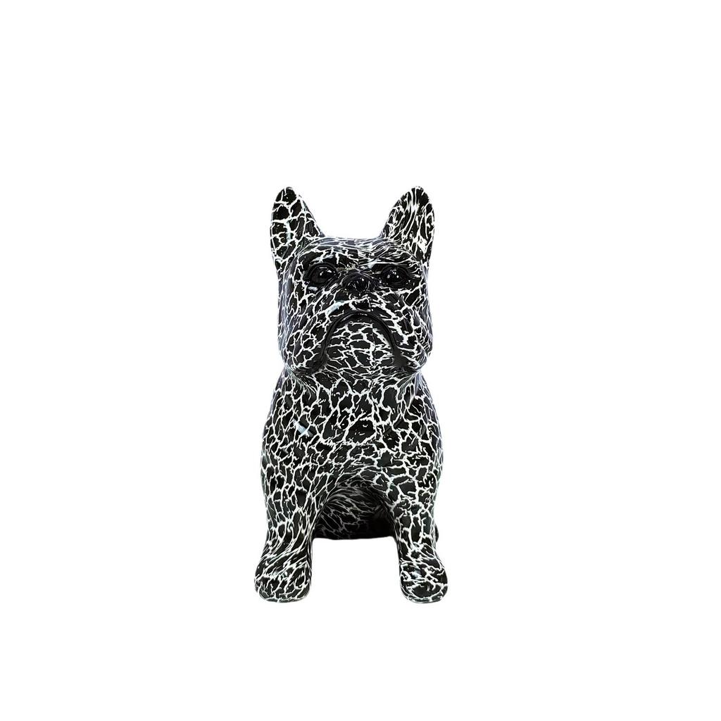 Cute French Bulldog Home Decoration, Handcrafted Resin Sculpture for Desk and Shelf Display