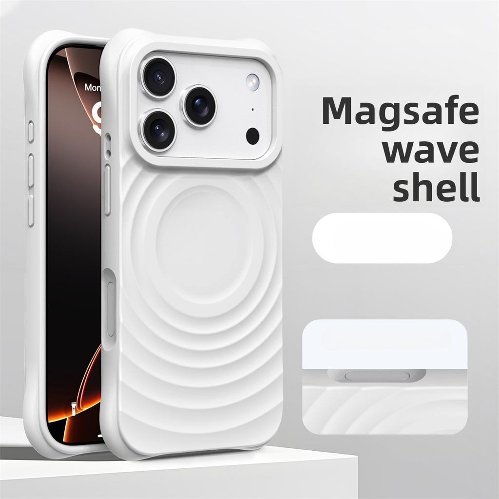 Water Ripple Silicone For Magsafe Wireless Charge Magnetic Phone Case For iPhone Air 17 16 15 14 Pro Max Soft Shockproof Cover