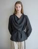 Nutopeu Cowl Neck Blouse_Dark Gray