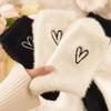 Mink Velvet Socks Women Lovely Cozy Hairy Autumn Winter Warm Hosiery Thickened Plush Sleep Floor Fluffy White Heart-shaped Socks