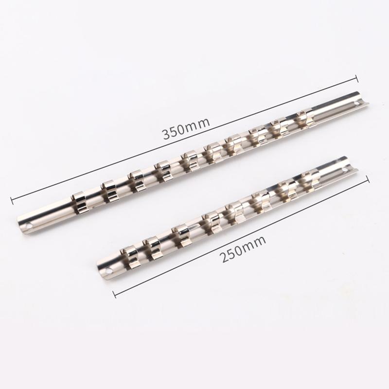 3/8 Inch Socket Storage Rack Stainless Steel With 8/10/11 Clips Socket Storage Rack For Storing Loose Socket Rail