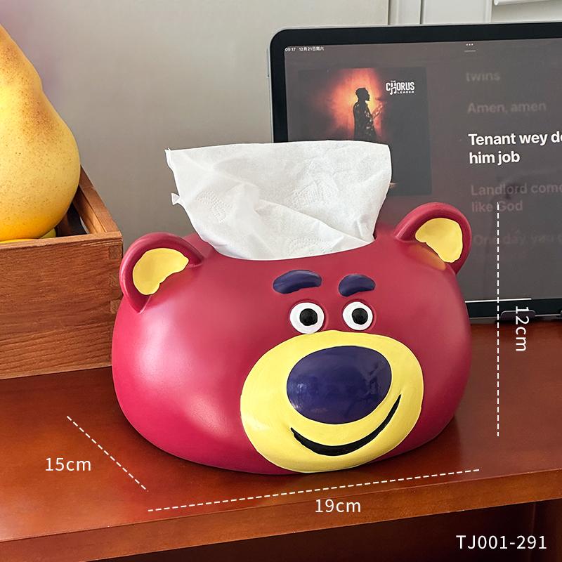 Miniso Мультяшный Милый Клубничный Медведь Коробка для Салфеток Гостиная Спальня Настольная Бумажная Коробка Премиум Дом Салфетки Бумажная Коробка Украшение