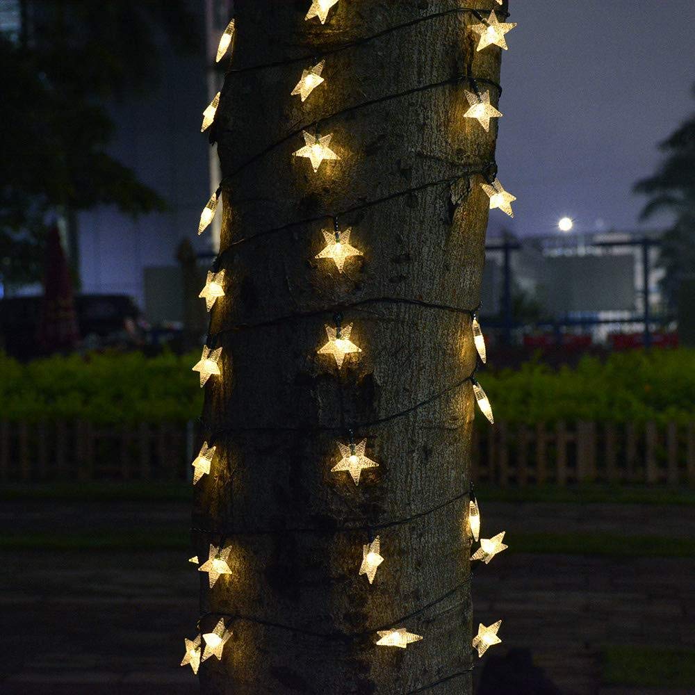 LED String Lights with Light Garden Christmas 30 Flashing Auto Tree Yellow Solar-Powered Built-in Sensor, Waterproof, Lights, Lights, LEDs, 6m,