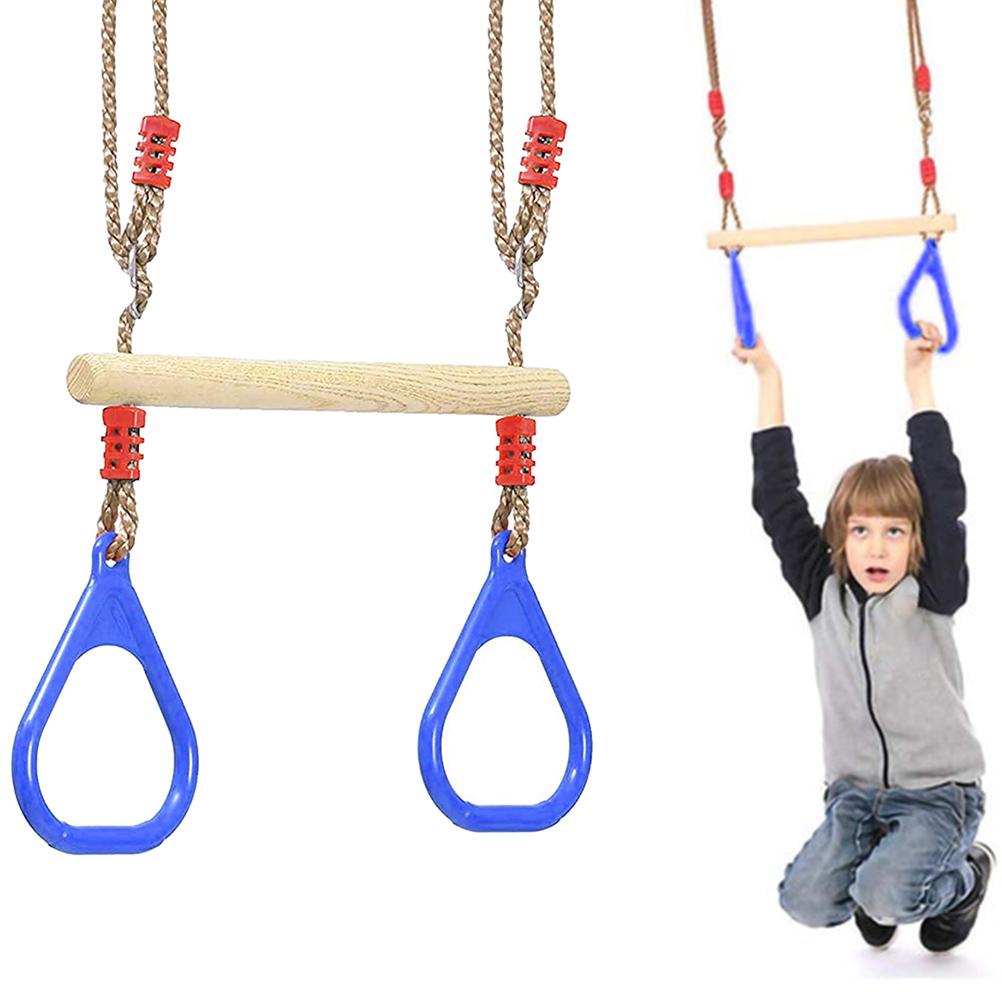 Swing Outdoor Children 120 kg Load Capacity Multifunctional Children"s Wooden Trapeze Swing Gym