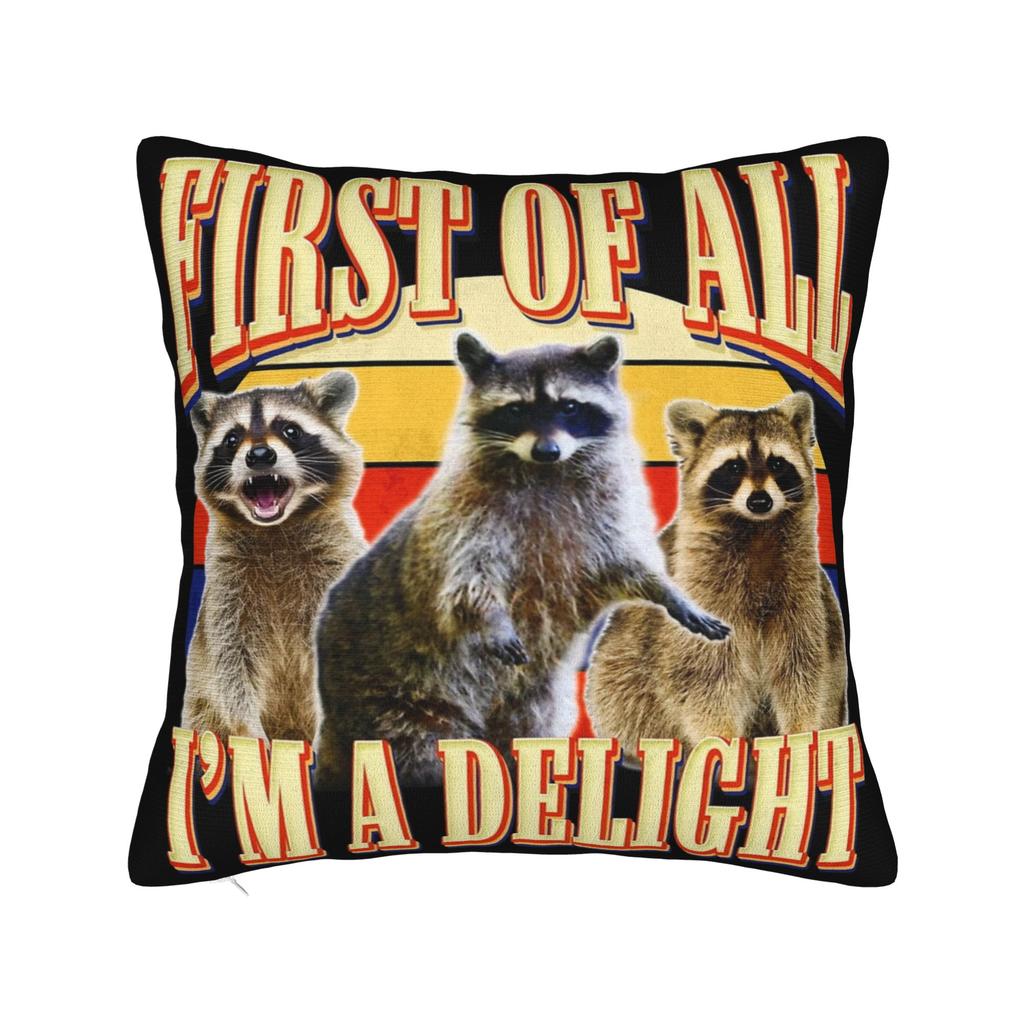 Prima di tutto SONO UN DELIZIOSO Divertente Procione Federe Cuscino Stuff Stampato Copricuscino Regalo Copricuscino Decorativo Sedia Multi-Taglia