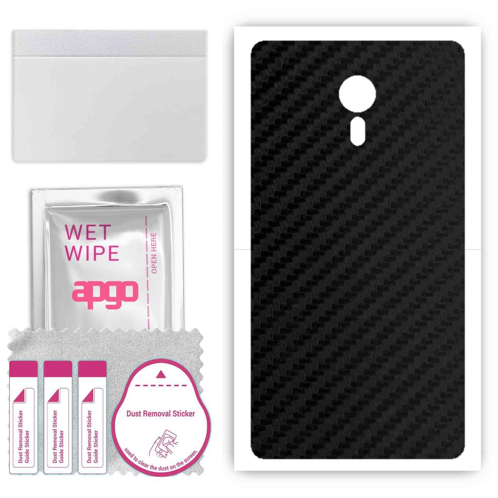 apgo Protective Skin Sticker for the Back Compatible with Lenovo ZUK Edge, Wrap Film, Foil, Vinyl - Pattern Carbon Black