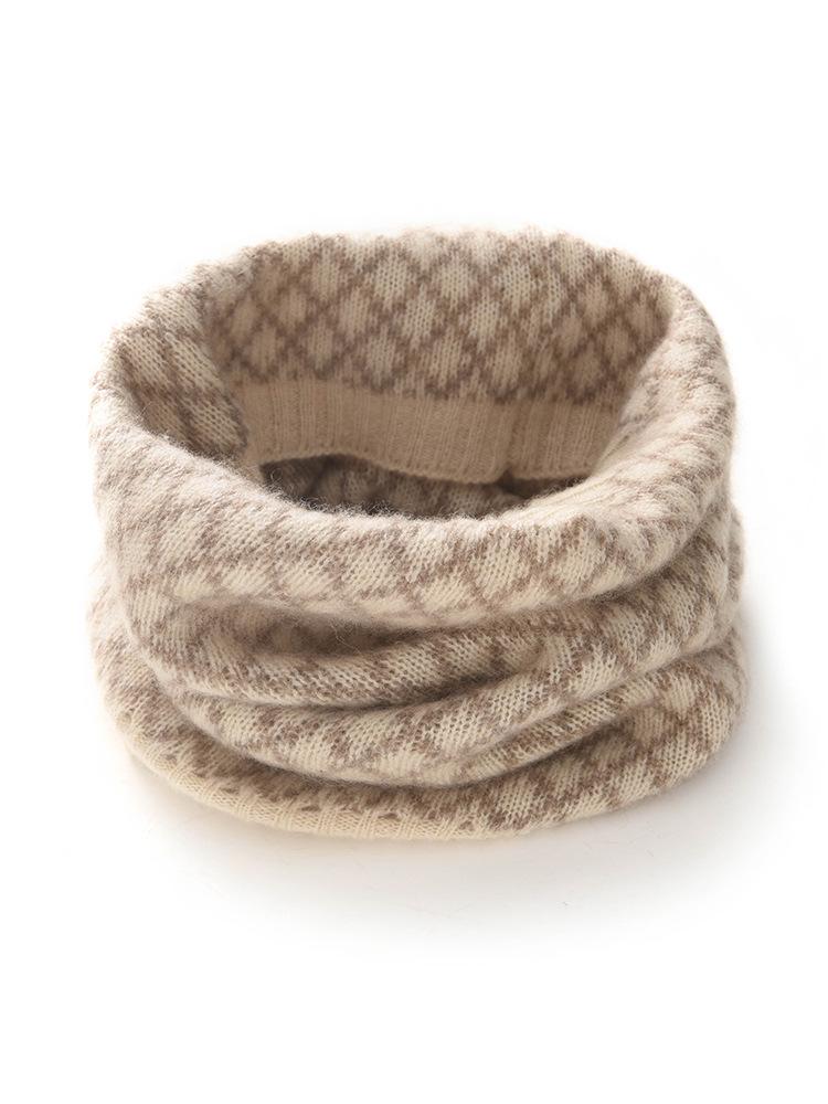 Женский кашемировый шарф-снуд: Универсальный вязаный шерстяной воротник-шарф для осени и зимы