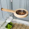 Wood Bird Perch Stand Platform Removable Bird Food Bowl Parrot Feeding Cup  Bird Cage Accessory