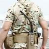 Tactical MOLLE Padded Waist Belt with Y-Shaped Suspenders 600D Heavy Duty Battle Belt Support Combat Load Carrier for Airsoft Hunting
