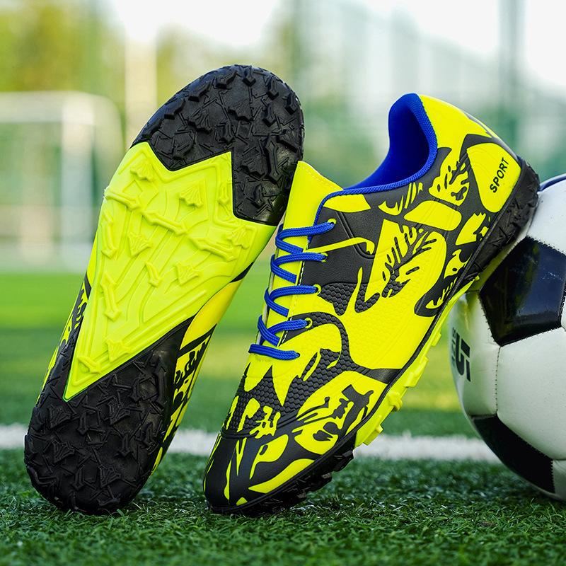 Youth Adult Men's and Large Size Football Shoes Lace-Up Men's TF Broken Nails Elementary School Student Competition AG Long Nails Older Children