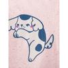 New Foreign Trade Style Children's Clothing, Girls' Cartoon Cat Print Dress, Summer Short-Sleeved Waist-Cinching Pink Princess Dress