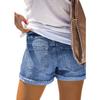 Women's Mid Rise Denim Shorts Loose Fit Highland Cow Cow Print Patchwork Distressed Frayed Jean Shorts