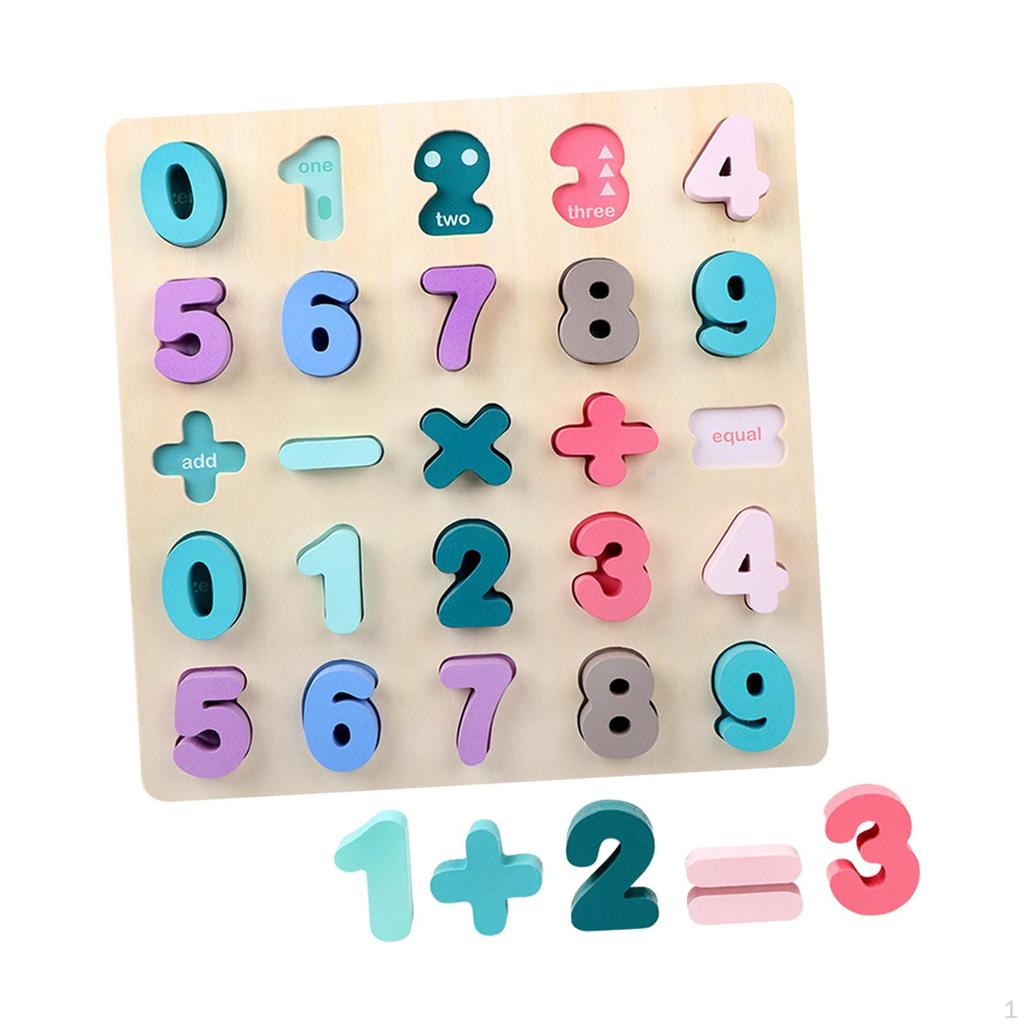 Montessori Blocks Puzzle Wooden Chunky Puzzles Board Preschool Learning for Girls and Boys