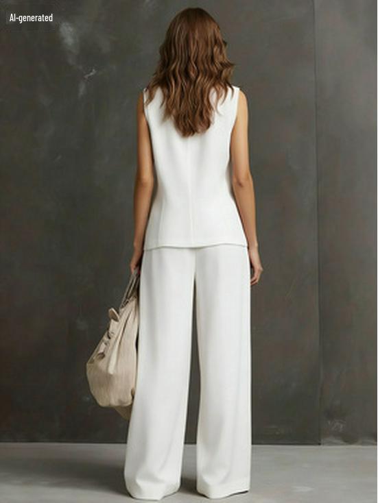 2026 European-American Linen Summer Set: Sleeveless Vest + Wide-Leg Pants - Gentle, Effortless Style
