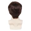 Synthetic Brown Mix Blonde Highlight Wig for Men Short Straight Hair Wig with Side Bangs Mullet Head Wig Daily Cosplay