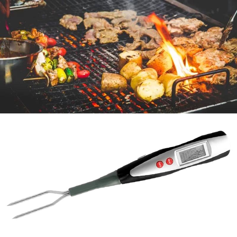 Digital Meat Thermometer Fork Grilling & Barbecue Fast Instant Read Electronic with Ready Alarm Quick Accurate