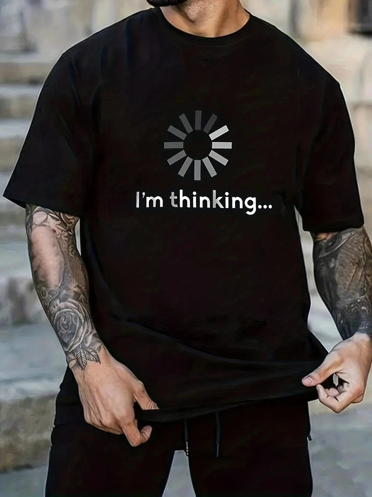 Funny I m Thinking Loading Graphic T shirt Novelty Humor Unisex Tee L