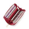 Women's Large Capacity Genuine Leather Wallet Clutch with Zipper Card Holder & Wrist Strap - Fashionable & Casual Style
