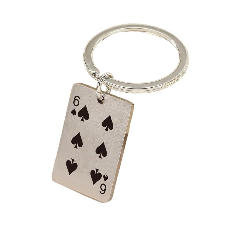 

[ALOHAMONI] Металлические игральные карты Винтаж Американский брелок Брелок Пики Покер Американские повседневные товары Удача Мотель Шарм Аксессуар Бирка Удача