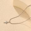 Simple Stainless Steel Little Star Pendant Necklace Women's Accessories Versatile Personality Sweet and Cool Tetragonal Star Collarbone Chain