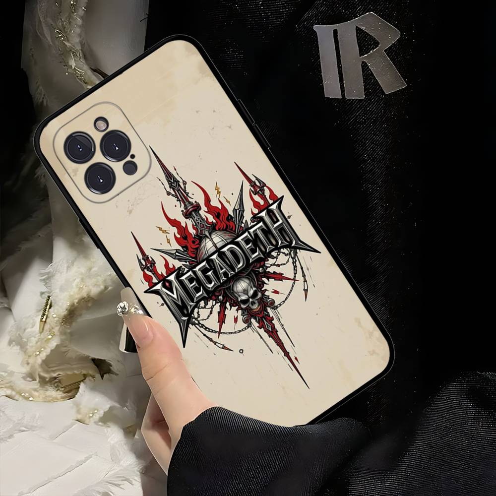 

Music Band M-Megadeth Black Soft Phone Case For IPhone 16 15 14 13 11 12 17 Pro Max Mini Plus iPhone 16 pro