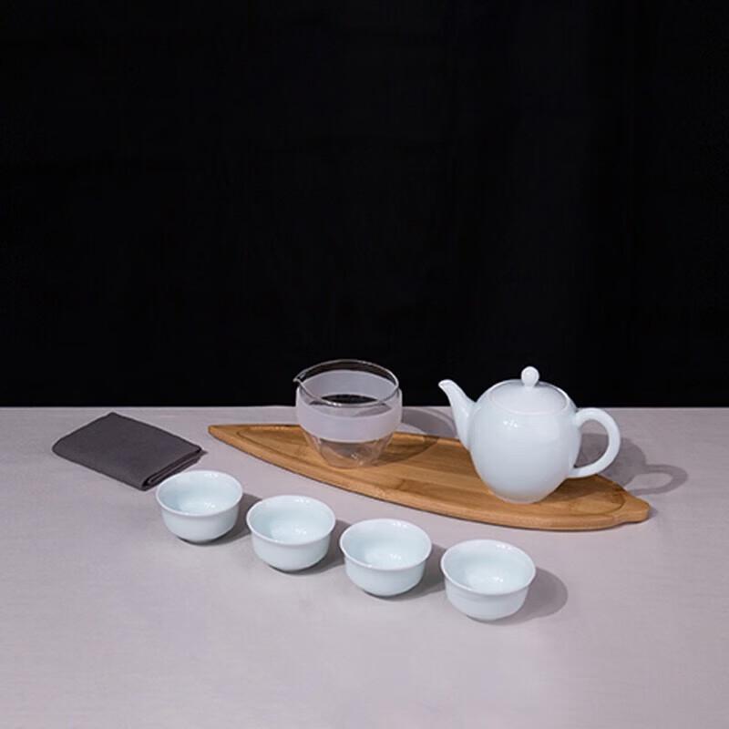 

Wanchunhe Chinese Ceramic Tea Set with Bamboo Tray