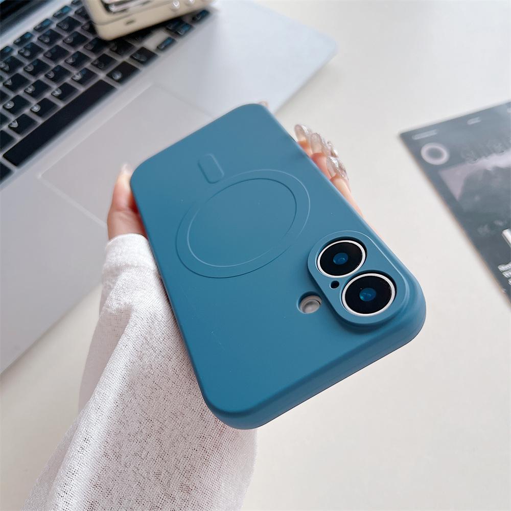 for Liquid Silicone Case for For Iphone 16 1 14 17 Pro Max Plus 12 13 11 17 Air Magnetic Soft Shockproof Ultra Slim Cover