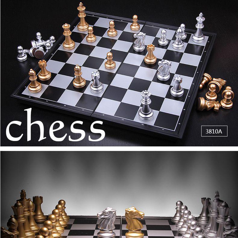 UB Folding Magnetic Chess Set - Interactive Tabletop Game for Students and Leisure